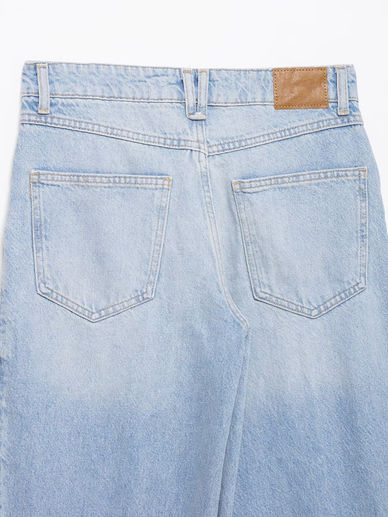 High-Waist Jeans mit Patchwork – Wide Leg