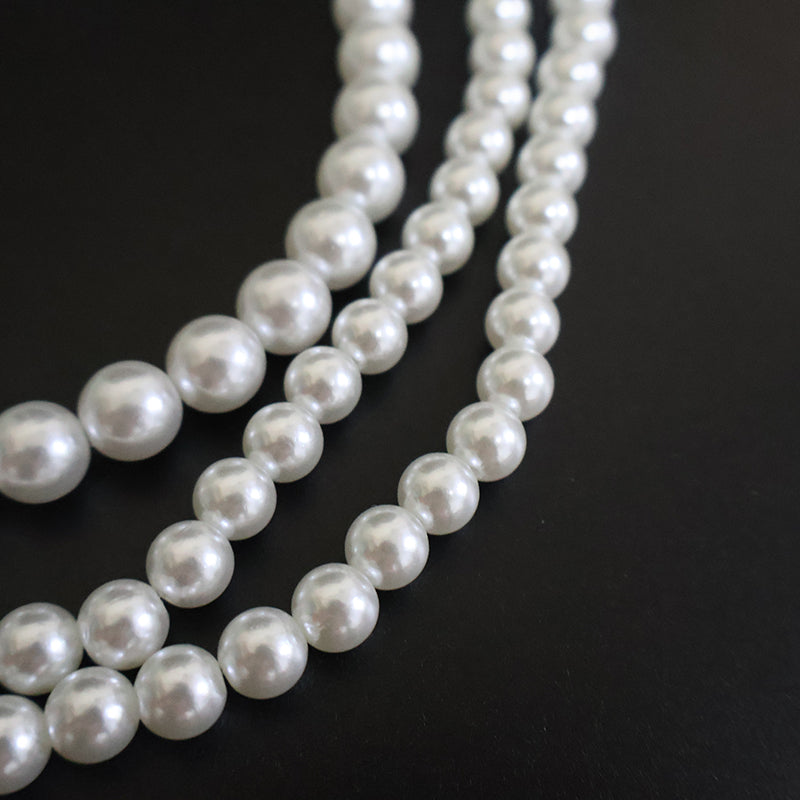 Dreireihige Imitationsperlen-Halskette