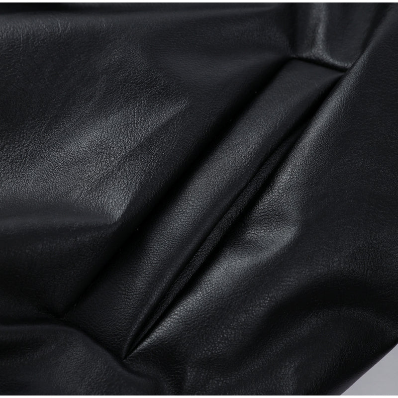 Oversize Lederjacke mit breitem Schalkragen