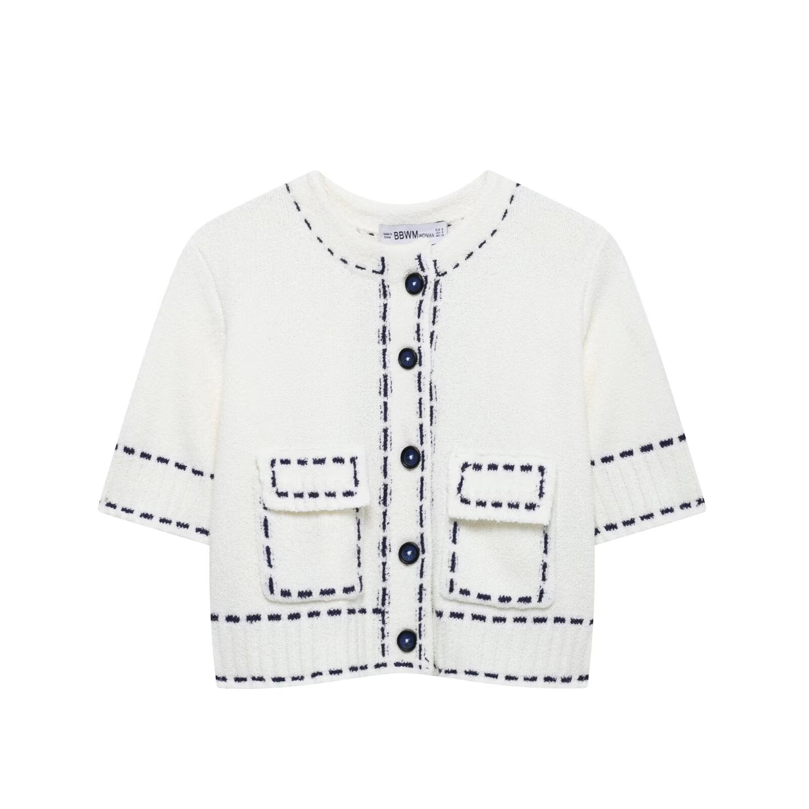 Strickjacke mit Rundhalsausschnitt