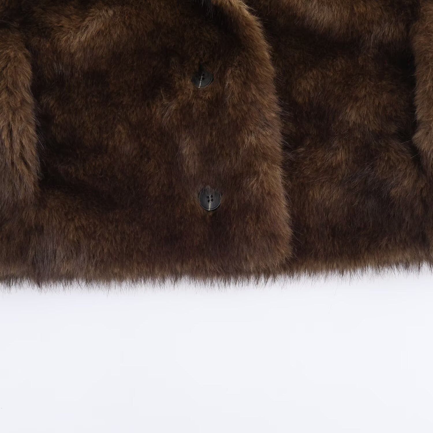 Kunstpelz-Winterjacke mit Fellkragen – doppelseitig