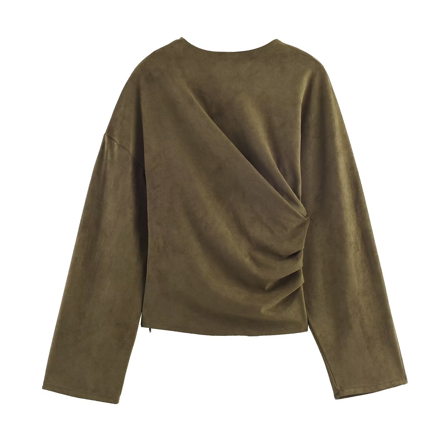 Schickes Wildleder-Hosen-Set – Zweiteiler in Khaki