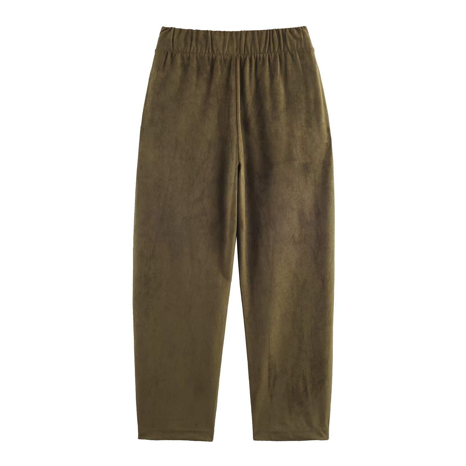 Schickes Wildleder-Hosen-Set – Zweiteiler in Khaki