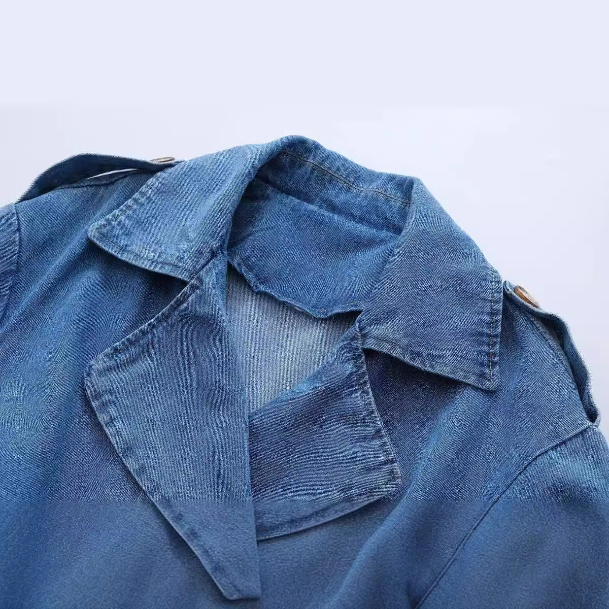 Denim-Trenchcoat – Langer Jeansmantel