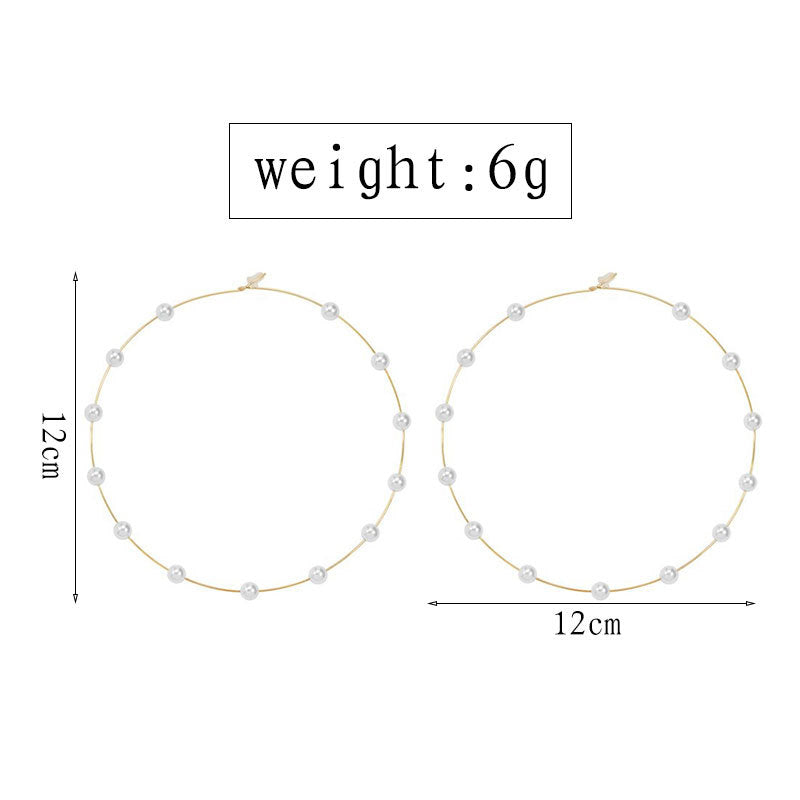 Perlen-Hoop-Ohrringe Silber