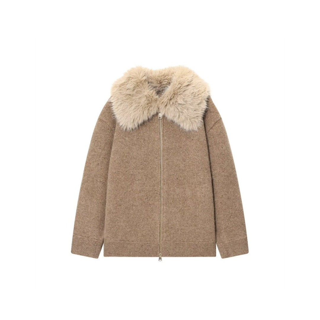 Kunstfell-Jacke mit Reverskragen – Lässiger Outdoor-Look