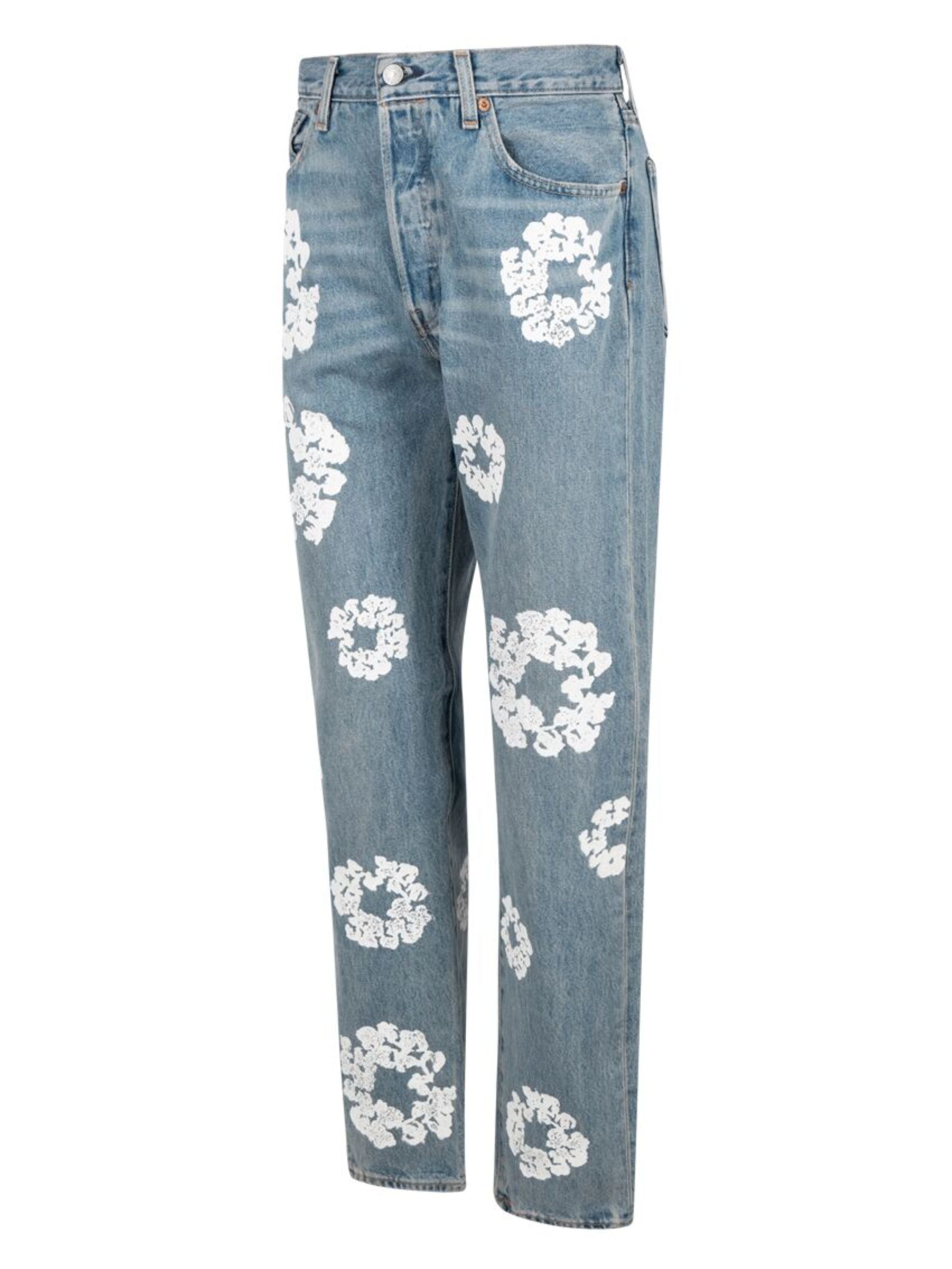 Vintage Loose-Fit Jeanshose mit Print