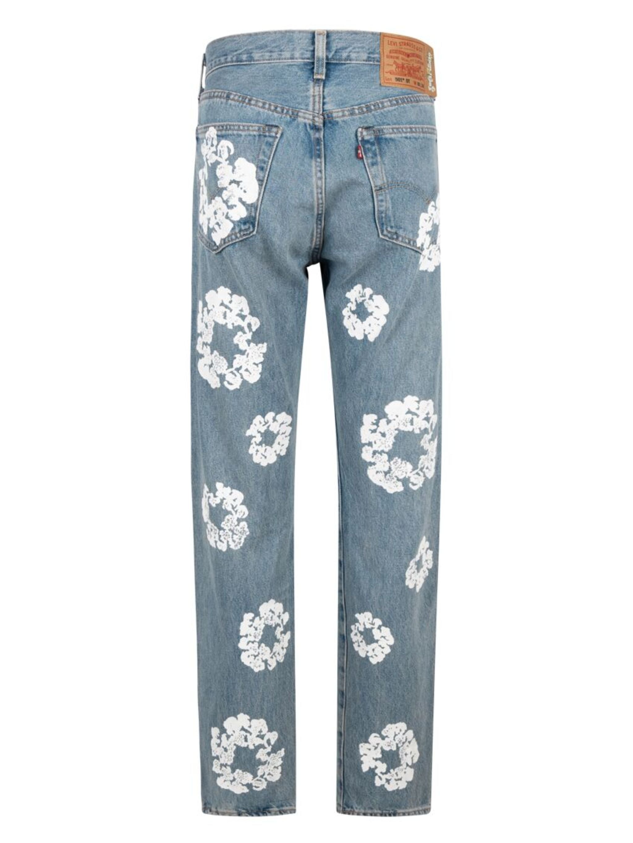 Vintage Loose-Fit Jeanshose mit Print
