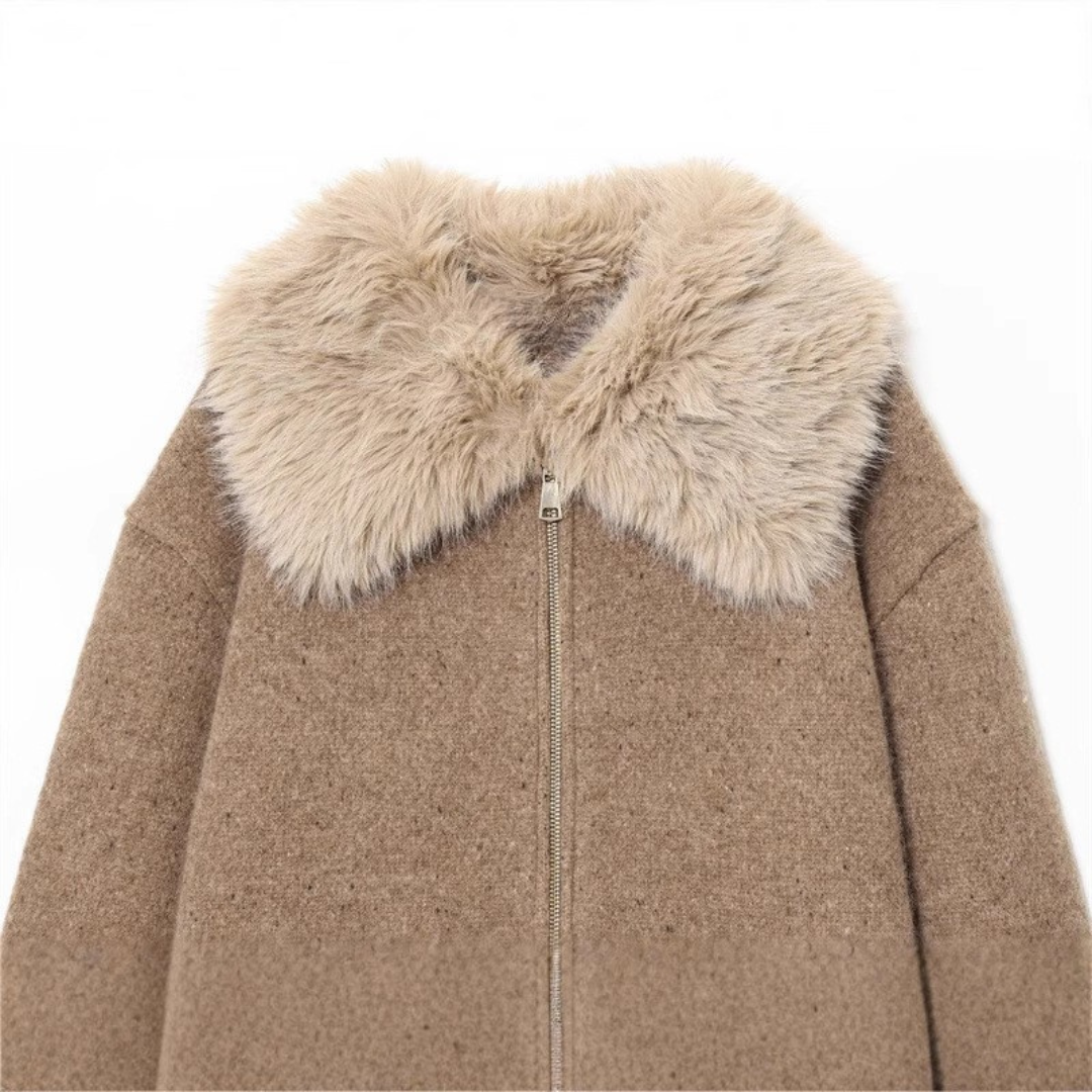 Kunstfell-Jacke mit Reverskragen – Lässiger Outdoor-Look